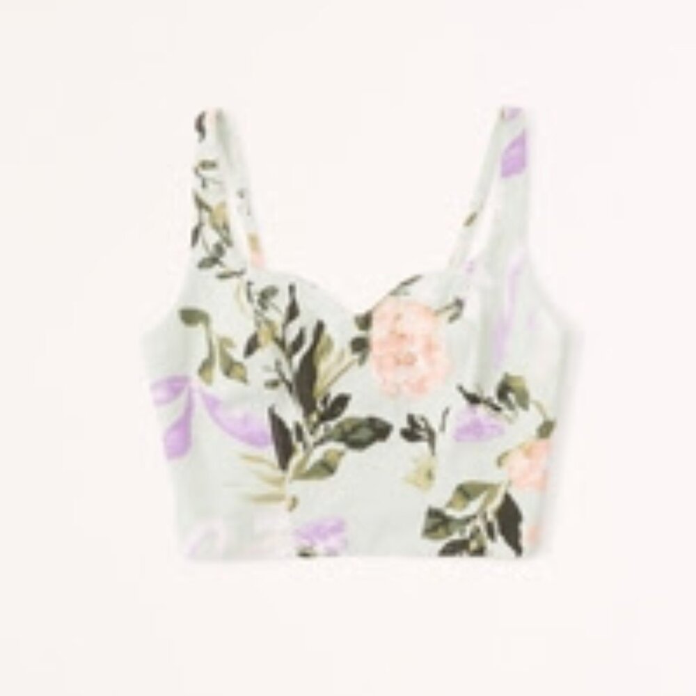Abercrombie and Fitch Linen-Blend Notch-Neck Top